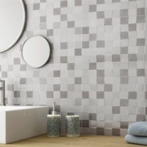 Azulejo cerámico Bellagio efecto mosaico brillo perla relieve 33.3x55 cm  (1,84m²)