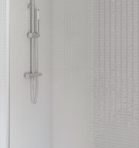 Mampara de ducha fija transparente Nerea perfil cromo (78.5-80)x190 cm 6mm