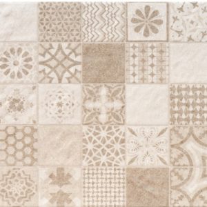 Azulejo cerámico Mystone efecto cemento marfil hidráulico 31.6x60 cm (1,52m²)