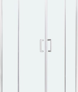 Mampara de ducha corredera transparente Zesk perfil cromo (68-80)x(88-100)x190 cm 6 mm
