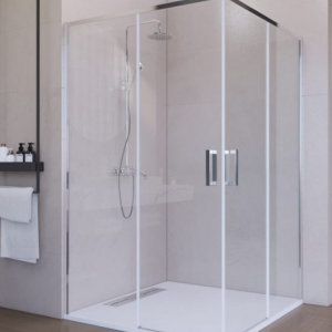 Mampara Ducha Rectangular 80x120 cm - Instalación Rápida y Sencilla - Cristal Templado de Seguridad 6 mm - Perfilería en Cromo Plata - Altura 195 cm