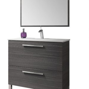 MUEBLE DE BAÑO CON ESPEJO URBAN CENIZA 80X45,5CM