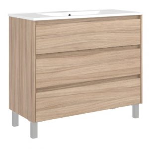 MUEBLE DE BAÑO CON ESPEJO DAKOTA ROBLE ALASKA 105X45,2CM