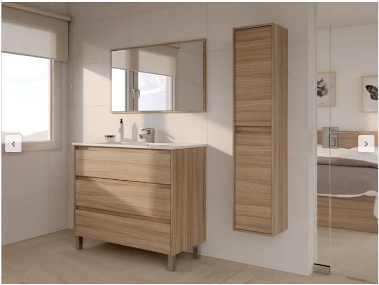 MUEBLE DE BAÑO CON ESPEJO DAKOTA ROBLE ALASKA 105X45,2CM - Imagen 2