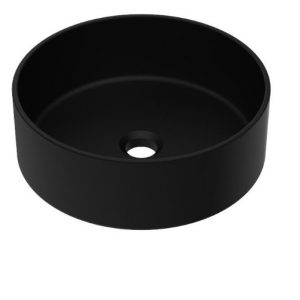 LAVABO SOBREPONER REDONDO 36CM NEGRO MATE
