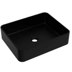 LAVABO SOBREPONER RECTANGULAR 47X36X11CM NEGRO MATE