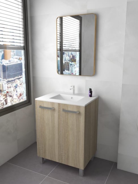MUEBLE DE BAÑO ECO ROBLE CON PUERTAS - Imagen 2