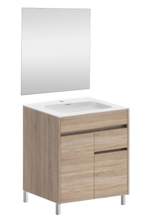 MUEBLE DE BAÑO LONDRES ROBLE 60X45CM 2 PUERTAS Y 1 CAJON