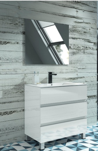 MUEBLE DE BAÑO BOSTON BLANCO CON CAJONES - Imagen 2