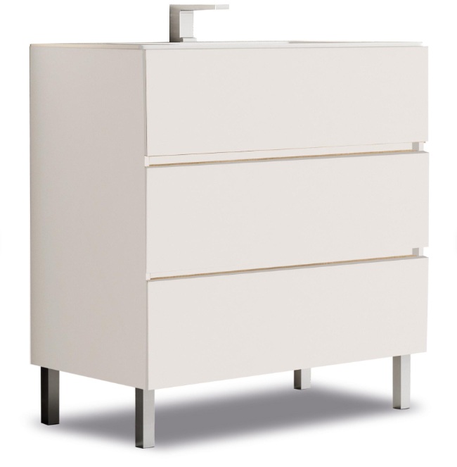 MUEBLE DE BAÑO BOSTON BLANCO CON CAJONES