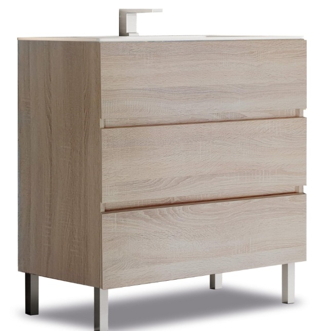 MUEBLE DE BAÑO BOSTON ROBLE 3 CAJONES