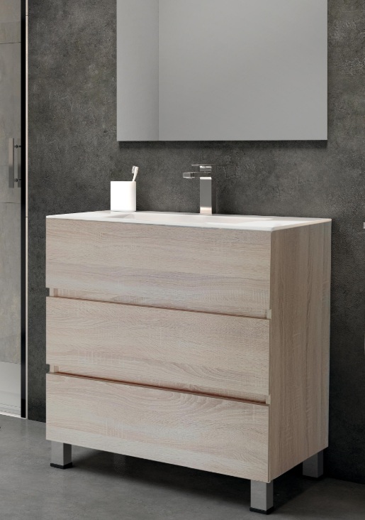 MUEBLE DE BAÑO BOSTON ROBLE 3 CAJONES - Imagen 2