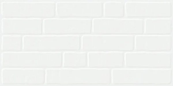 Azulejo porcelánico Usine efecto ladrillo blanco 29x59 cm (1,2m²)