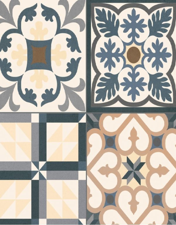 Suelo/Azulejo cerámico Heritage efecto hidráulico gris 33.15x33.15 cm C3 (1,32m²)