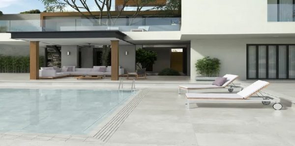 Suelo/Azulejo piscina cerámico Litos efecto piedra blanco 33x66.5 cm C1 (1,11m²) - Imagen 2