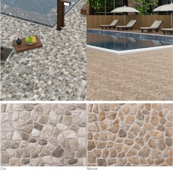 Suelo porcelánico Quechua efecto piedra magma 45x45 cm C3  (1,22m²) - Imagen 2