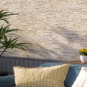 Azulejo porcelánico Peak efecto empedrado beige 17 x 52 cm (0,89m²)