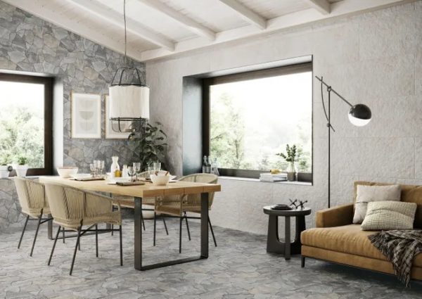Suelo/Azulejo porcelánico Deva efecto empedrado gris 44x66 cm  (1,17m²) - Imagen 2