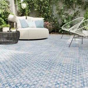 Suelo porcelánico Fresco efecto hidráulico azul 32.9x32.9 cm C3  (0,65m²)