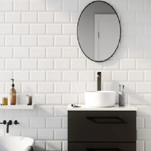 Azulejo cerámico Metro blanco mate 10x20 cm  (0,6m²)