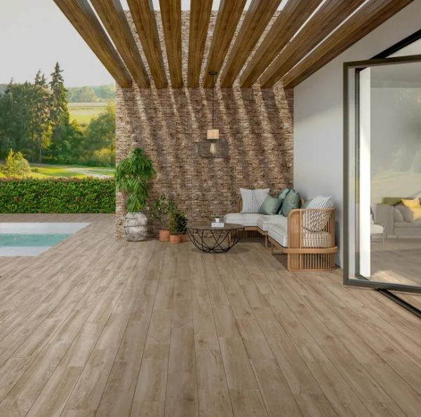 Suelo porcelánico Managua efecto madera haya 20x120 cm C3  (1,68m²) - Imagen 2