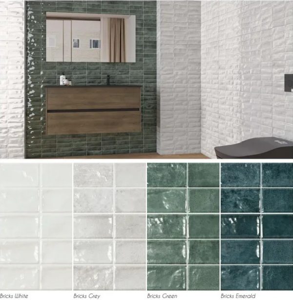 Azulejo cerámico Moha Bricks efecto zellige white 31.6x60 cm  (1,52m²) - Imagen 2