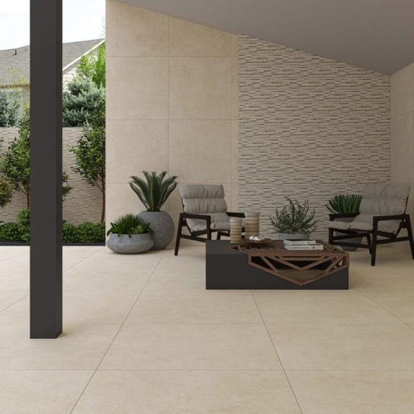 Suelo porcelánico Arenisca efecto cemento arena 75x75 cm C3   (1,69m²) - Imagen 2