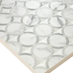 Azulejo cerámico Storm efecto relieve blanco round mate 33.3x90 cm  (1,19m²)