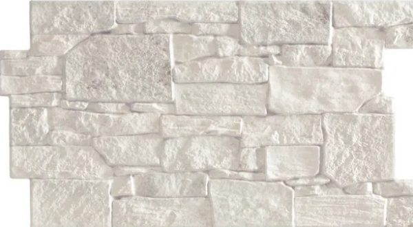 Azulejo porcelánico Stones White efecto piedra blanco 31x56 cm  (1,21m²)