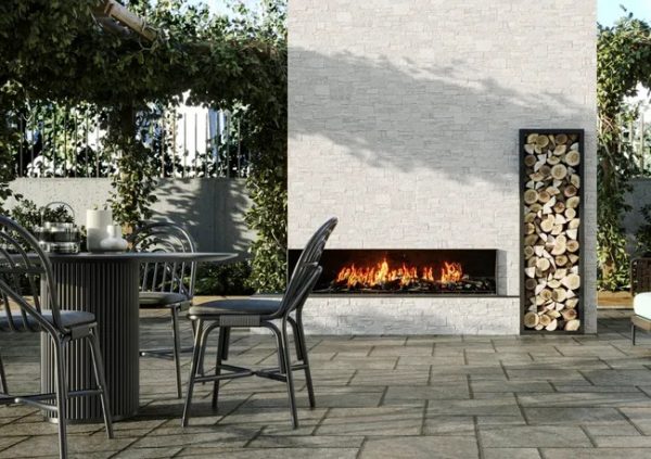 Azulejo porcelánico Stones White efecto piedra blanco 31x56 cm  (1,21m²) - Imagen 2