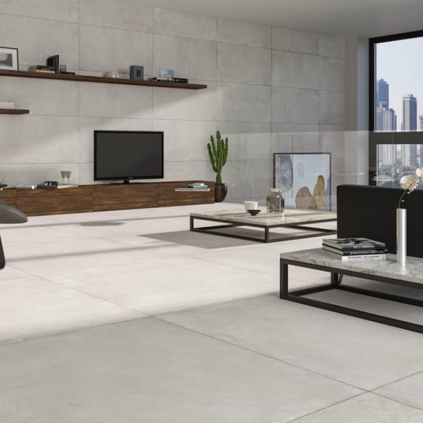 Suelo porcelánico Metropolitan efecto cemento white 90x90 cm C1 (1,62m²) - Imagen 2